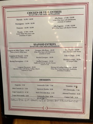 Rizzo’s Spaghetti House menu 3