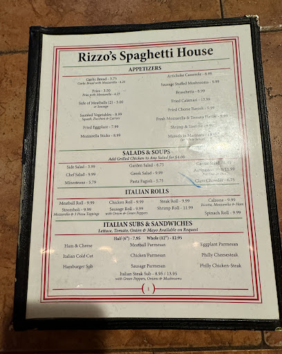 Rizzo’s Spaghetti House menu 4